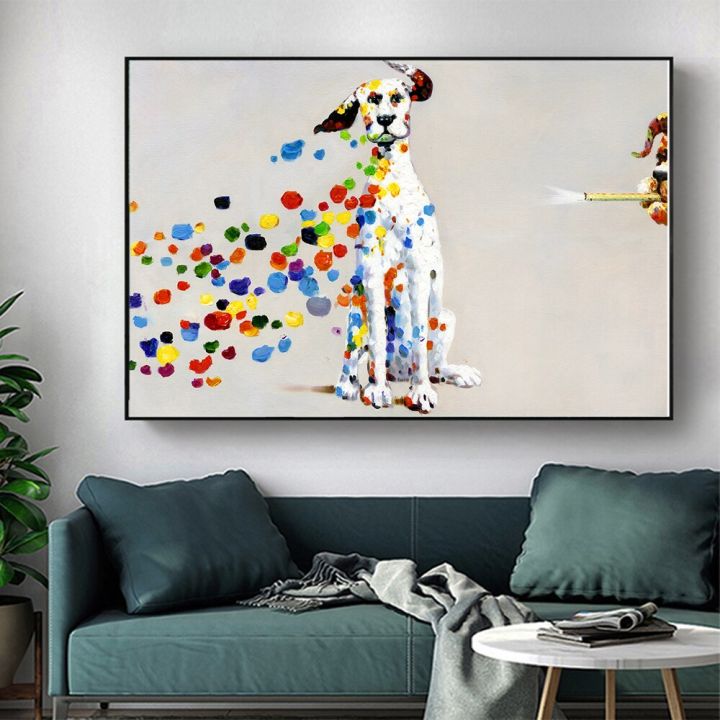 ภาพวาดรูปภาพผ้าใบพิมพ์รูปสัตว์ตกแต่งผนัง-hdarth-ของสุนัขสีสันสดใสการตกแต่งบ้านสำหรับห้องนั่งเล่นไร้กรอบ-heyyuan-ในอนาคต