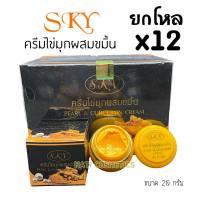 SKY สกาย ยกโหล (12 กล่อง) ครีมไข่มุกผสมขมิ้น Pearl &amp; Curcumin Cream ขนาด 20 กรัม ครีมขมิ้นสกาย