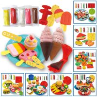 New 3D color playdough plasticine clay set parent-child interactive toys ice cream cake set mold intelligent toy