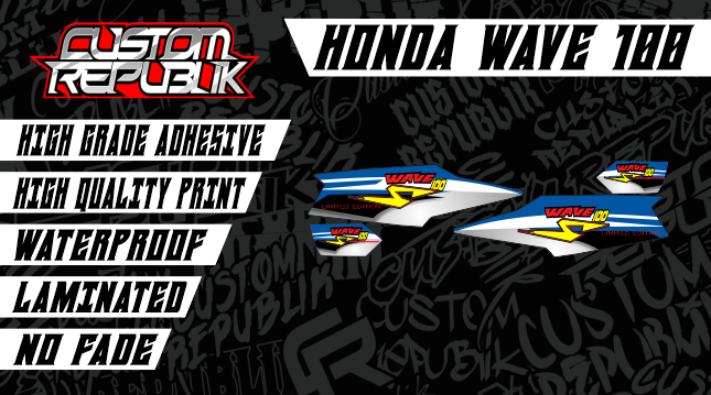 Honda Wave 100 Decals Set Blue Lazada Ph