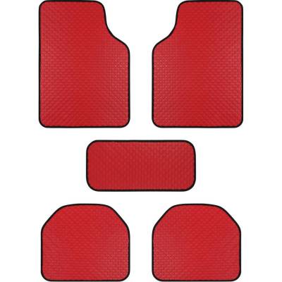 พรมปูพื้นรถยนต์ลายกระดุม ( สีแดง ) EVA RD ขนาดฟรีไซส์ สำหรับรถเก๋งรถกระบะ ชุด 5ชิ้น