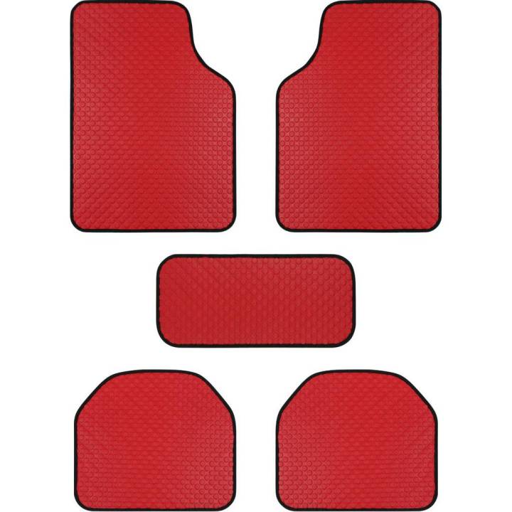 พรมปูพื้นรถยนต์ลายกระดุม-สีแดง-eva-rd-ขนาดฟรีไซส์-สำหรับรถเก๋งรถกระบะ-ชุด-5ชิ้น