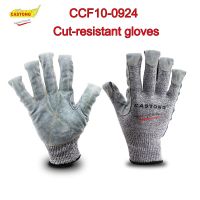 CASTONG CCF10-0924 Cut-resistant gloves high quality Leather +Anti-cut polyester cut gloves Sting Insulation protection gloves