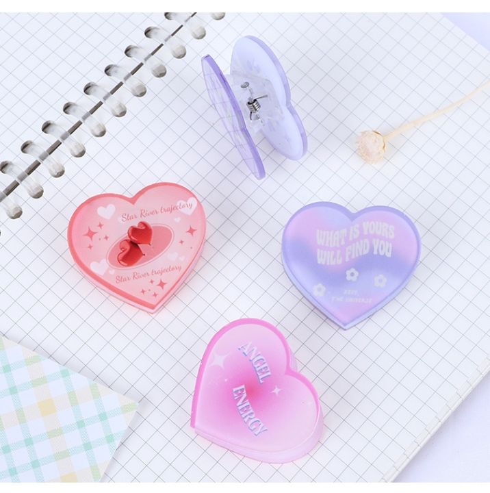 barbie-pink-love-acrylic-clip-cute-mini-gradient-portable-test-paper-clip-students-office-stationery-folder-hand-account-clips