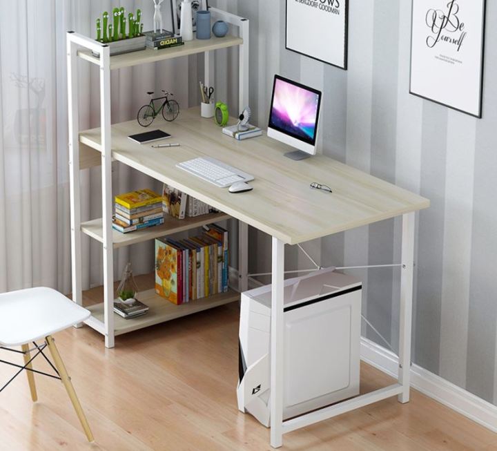 NaVa Computer Desk Bookcase Desk Study Table Multipurpose Writing Table ...