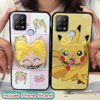 Kickstand Cartoon Phone Case For Tecno Pova/LD7 Anti-knock Waterproof Soft Case Anti-dust TPU Cover Fashion Design Cute