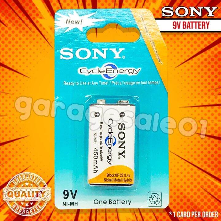 ⚡⚡ Sony 9V Rechargeable Battery 450mAh 6F22 | Lazada PH