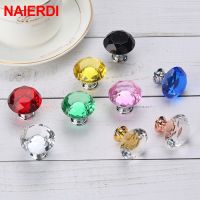 ✢●✁ NAIERDI 20mm 30mm Diamond Crystal Glass Knobs Cupboard Pulls Drawer Knobs Kitchen Cabinet Handles Modern Style Furniture Pulls