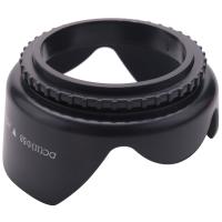 DC-SN HOOD 58Mm Screw Mount Flower Crown Lens Hood Petal Shape for 58Mm Lens Black