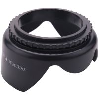 DC-SN HOOD 58Mm Screw Mount Flower Crown Lens Hood Petal Shape for Canon Nikon Tamron Sigma Sony 58Mm Lens Black