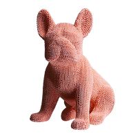 Creative Resin Color Pellet Dog Figurine Sculpture French Bulldog Statue for Home Office Bar Store Art Ornament