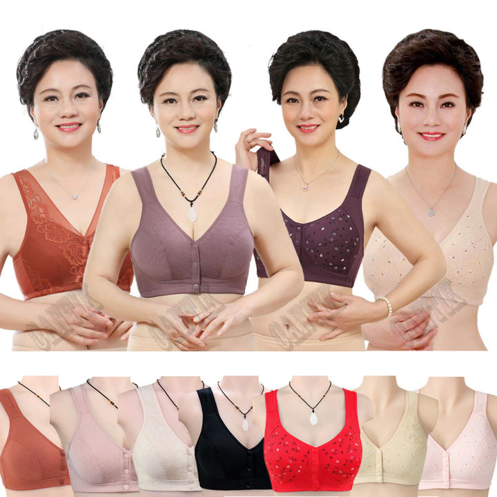 kansmilley-ด้านหน้าชุดชั้นในแบบติดตะขอผู้หญิงดัน-comfort-non-wire-bra-ขนาดพิเศษ