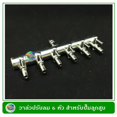 วาล์วปรับลม สแตนเลส แบบ 6  หัว Stainless Valve for Electrical Magnetic Air Compressor