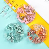 72 pcs Multifunctional combination Push Pins Paper Clips Thumbtack Stationery Metal Clear Binder Clips set School Office Supply