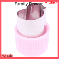 Family Flower Flash Sale ที่ตัดผักพลาสติกที่จับสีชมพูอุปกรณ์ทำครัวสแตนเลสสำหรับหั่นผลไม้