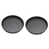 Pizza Pan with Holes,Baking Removable 9 Inch Carbon Steel Perforated Baking Pan,Non Stick Round Pizza Crisper Pan(2 PCS)