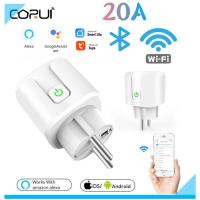 COEUI 20A EU WIFI Smart Plug Bluetooth Wireless Remote Control Socket Smart Timer Home Flame Retardant PC Plug Voice Control Ratchets Sockets