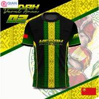 T SHIRT   Quick Dry Elastic Breathable Tshirt Sublimation Kedah Darul Aman 02 Kedah Serata | ShortSleeve | Necklace | PlusSize | Hijau Kuning | Women