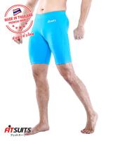 กางเกงรัดกล้ามเนื้อขาสั้น ชาย FITSUITS ORIGINAL FM-T003-08 สีฟ้า กางเกงรัดกล้ามเนื้อ ชุดกีฬา วิ่ง โยคะ ฟิตเนส