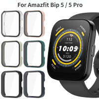 กระจก + เคสสำหรับ Amazfit Bip 5 Accessoroy PC ฝาครอบป้องกันกันชนรอบด้าน + อุปกรณ์เสริมปกป้องหน้าจอสำหรับ Amazfit Bip 5 Pro