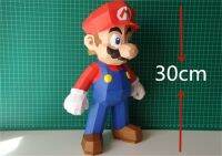 โมเดลฟิกเกอร์เกม Super Mario Bros ขนาด30ซม. ตกแต่งโต๊ะการตกแต่งบ้าน3D กระดาษปริศนางานประดิษฐ์ทำมือของเล่นที่สร้างสรรค์