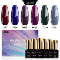 Azure Beauty 6PcsLot Shiny Color Orange Led Nail Gel Polish With Box Packing Nail Art Led Salon Gel Polish Semi Permanent Gel