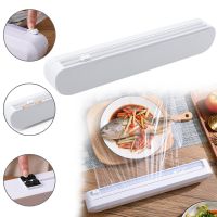 Food Wrap Dispenser Cutter Box Organizer Plastic Foil Cling Film Cutting Machine Food Wrap Dispenser Kitchen Tools Accessories