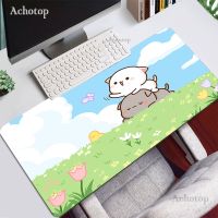 Kawaii Peach Mochi Cat Mouse Pad Pink 90x40 with Cats Xxl Desk Mat Catpaw Mousepad Large Computer Slipmat Anime Accessories