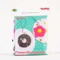 Tulip felting kit Flower &amp; Doughnuts Strap / เซ็ตใยขนแกะสำหรับงาน needle felting รูปพวงกุญแจน้องดอกไม้และโดนัท แบรนด์ Tulip จากประเทศญี่ปุ่น (TSK0035e)