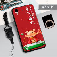 เคสนิ่มสำหรับ OPPO R7/R7คลุมทั้งหมดเคสโทรศัพท์เบาบางแบบใหม่2022ป้องกันการตกหล่นกันรอยขีดข่วนฝามีที่ถือวงแหวนโทรศัพท์ &amp; เชือก