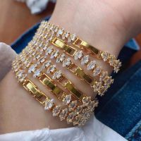 5Pcs Delicate Tennis celet, Gold Cubic Zirconia Tennis celet, Chic CZ Paved Minimalist celet