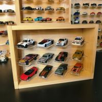 1:64 Car Model Wooden Acrylic Display Box for TLV Hot Wheels TOMSC,Car Toys Display Stand Storage Box Wall Hanging Cabinet