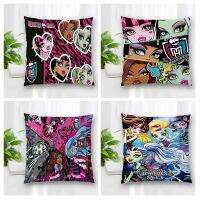 （ALL IN STOCK XZX）Customized Monster High pillowcase with zipper, bedroom, office, home pillowcase, sofa decorative pillowcase, cushion pillowcase   (Double sided printing with free customization of patterns)