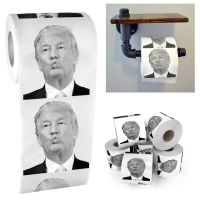 1 Roll Toilet Paper Bathroom Prank Joke Fun Paper Donald Trump Humour Printed Toilet Paper Roll Tissue Rolling Paper Gift