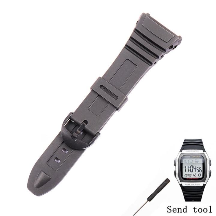 สายซิลิโคนผู้ชาย-28-มม-สำหรับ-casio-สีดำ-w-96h-อุปกรณ์เสริมนาฬิกาอิเล็กทรอนิกส์ยางกีฬากันน้ำสายเรซินหัวเข็มขัด