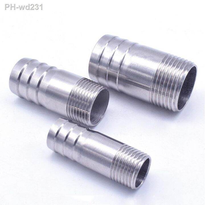 1-8-quot-1-4-quot-3-8-quot-1-2-quot-3-4-quot-1-quot-to-2-quot-bspt-male-x-hose-barb-hosetail-barrel-nipple-coupler-304-stainless-steel-fitting-water-gas-oil