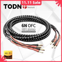 【cw】 TODN HIFI speaker audio cable High-end stereo Amplifier cable High purity oxygen-free copper banana Gold-plated plug a pair