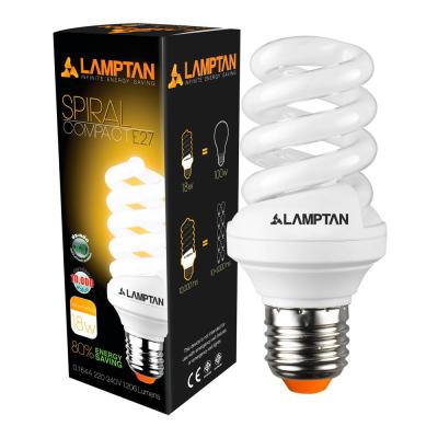 หลอดประหยัด LAMPTAN SPIRAL MT 18 วัตต์ WARMWHITE  [ส่งเร็วส่งไวทั่วไทย]