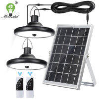 Double Head Solar Pendant Light Waterproof High Capacity Outdoor Indoor Solar Lamp Suitable for Courtyards, Garages, Etc.