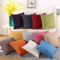 45x45cm 12 Square Solid Color Cotton Linen Sofa Decorative Cushion Cover Throw Pillowcase