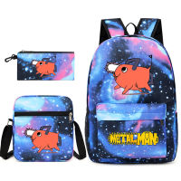 Pochita Chainsaw Man Chainsaw Man School Bag Three-Piece Large-Capacity Student Campus Computer Backpack Children S Gifts