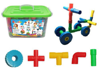 คิดอาร์ท ชุดตัวต่อเสริมทักษะ ลายท่อ คละสี 660กรัม/กล่อง  Kidart  Super Pipe Mini Blocks 660g./Box (SET-18C/B)