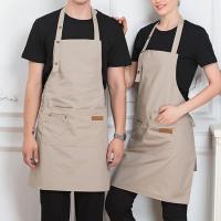 Fashion Chef Apron Solid Color Cooking Apron Waterproof Grill Restaurant Kitchen Cooking Apron Workwear  Anti-stain Aprons