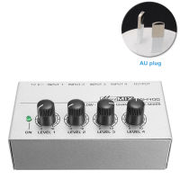 MX400 Mono DJ Audio Mixer KTV 4 Channel Sound Professional Ultra Compact Mini Portable Low Noise Karaoke With Power Adapter