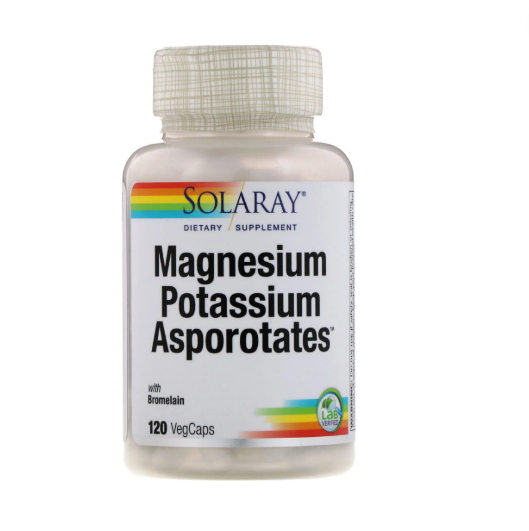 Solaray, Magnesium Potassium Asporotates with Bromelain, 120 VegCaps