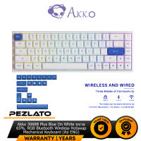 Akko 3068B Plus Blue On White ขนาด 65%, RGB Bluetooth Wireless Hotswap Mechanical Keyboard (คีย์ ENG)