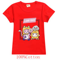 LankyBox เสื้อยืดเสื้อแขนสั้นสำหรับเด็กหญิงเด็กชาย,เสื้อยืดหลวมสบายๆ0000