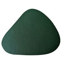 【CW】 Faux Leather Table Placemat Color Irregular Oval Shaped Resistant Drink Cup Coaster Pot