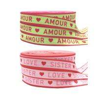 10Yard LOVE SISTER VIBES GOOD Print Letters Fold Over Elastic 15MM FOE Ribbon For DIY Headwear Gift Webbing Accessories Replacement Parts