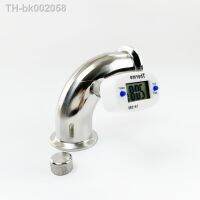 ☽ 2 (51mm) Flange OD64mm Sanitary Tri-Clamp 90-Degree Pipe With Middle Nipple And Electronic Thermometer Stainless Steel 304